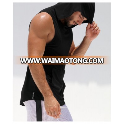 Men's Casual type Hoodie Sleeveless Fitness Workout Weight Lifting Cotton or OEM