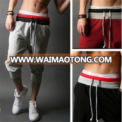 Hot Mens 3/4 Knee Casual Jogger Sport Shorts Baggy Gym Harem Pants Rope Trousers